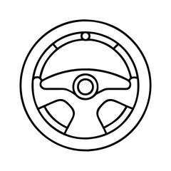 steering wheel icon, steering wheel line art - simple line art of steering wheel, perfect for steering wheel logos and icons