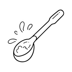 stirring spoon icon, stirring spoon line art - simple line art of stirring spoon, perfect for stirring spoon logos and icons