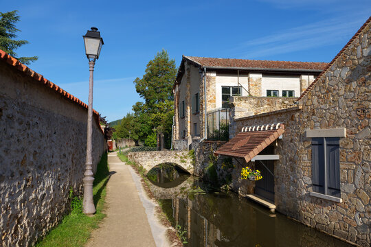 Bridges of the Yvette river in Chevreuse village

