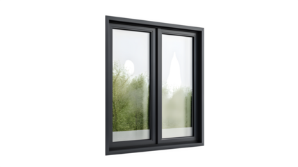 A realistic rendering of a smart window with adjustable tinting, isolated on Transparent background.
