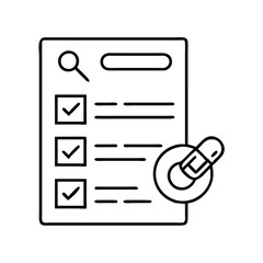 survey link icon, survey link line art - simple line art of survey link, perfect for survey link logos and icons