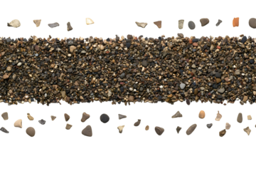 Horizontal Band Of Assorted Rocks And Pebbles With Transparent Background Illustration