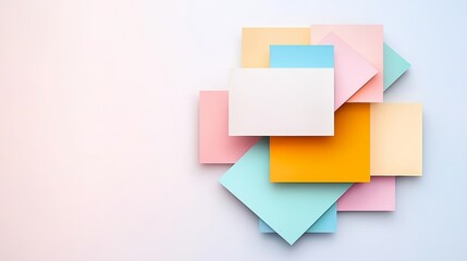 Pastel Rectangles Overlapping On Light Background