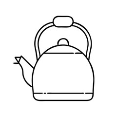 tea kettle icon, tea kettle line art - simple line art of tea kettle, perfect for tea kettle logos and icons