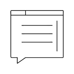 text box icon, text box line art - simple line art of text box, perfect for text box logos and icons