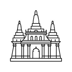 temple icon, temple line art - simple line art of temple, perfect for temple logos and icons