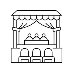 theater icon, theater line art - simple line art of theater, perfect for theater logos and icons
