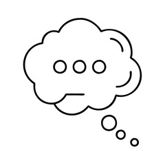 thought bubble icon, thought bubble line art - simple line art of thought bubble, perfect for thought bubble logos and icons