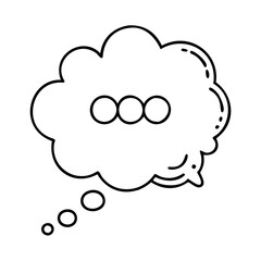 thought bubble icon, thought bubble line art - simple line art of thought bubble, perfect for thought bubble logos and icons