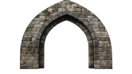 Fototapeta premium A realistic rendering of an Ottoman era pointed arch with contrasting stone colors, isolated on Transparent background.