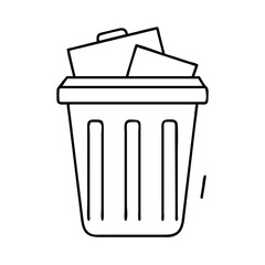 trash can icon, trash can line art - simple line art of trash can, perfect for trash can logos and icons