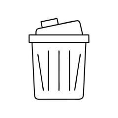 trash can icon, trash can line art - simple line art of trash can, perfect for trash can logos and icons