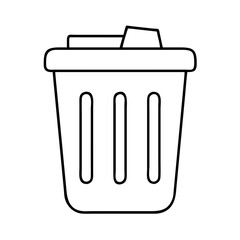 trash can icon, trash can line art - simple line art of trash can, perfect for trash can logos and icons
