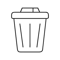 trash can icon, trash can line art - simple line art of trash can, perfect for trash can logos and icons