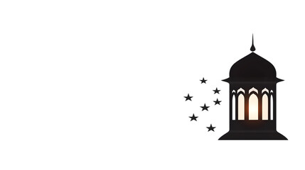 Obraz premium Illuminated Black Lantern Illustration Isolated Background