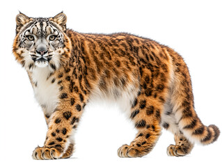 A spotted wild cat, either a leopard (Panthera pardus) or a jaguar (Panthera onca), showcases its feline portrait