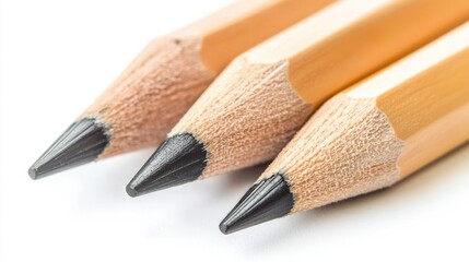Graphite pencils isolated on white background