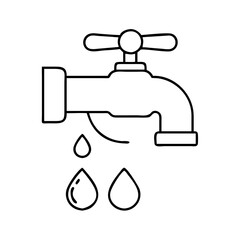 water saving faucet icon, water saving faucet line art - simple line art of water saving faucet, perfect for water saving faucet logos and icons