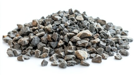 Gravel isolated on white background
