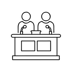 witness stand icon, witness stand line art - simple line art of witness stand, perfect for witness stand logos and icons