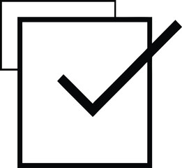 A check mark is placed within a square alongside an extra square sheet