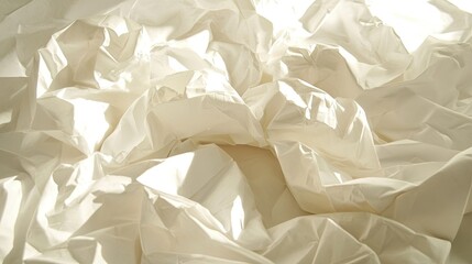 Obraz premium Creamy, wrinkled fabric draped in soft light.