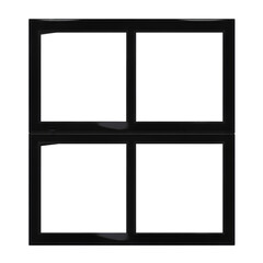 Illustration of Black Square Windows with Transparent Background