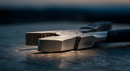 Close-up Photography of Precision Metal Diagonal Cutting Pliers on Dark Surface, Detailed Texture and Sharp Focus