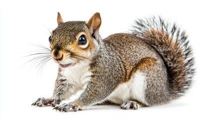 Obraz premium Happy squirrel isolated on white background