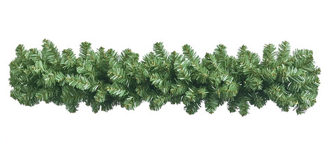 Christmas wreath isolated on white, a fresh green bunch of pine and fir twigs, a natural xmas decoration