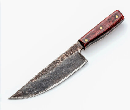 Chinese style kitchen knife a white background