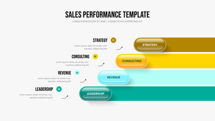 Marketing Launch 4 Option Infographic Slide Layout. Company Visualization Frame Design Vector Illustration. Modern Portfolio Four Step Diagram Presentation Template.