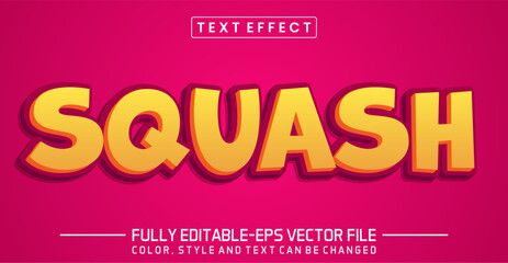 Squash font Text effect editable
