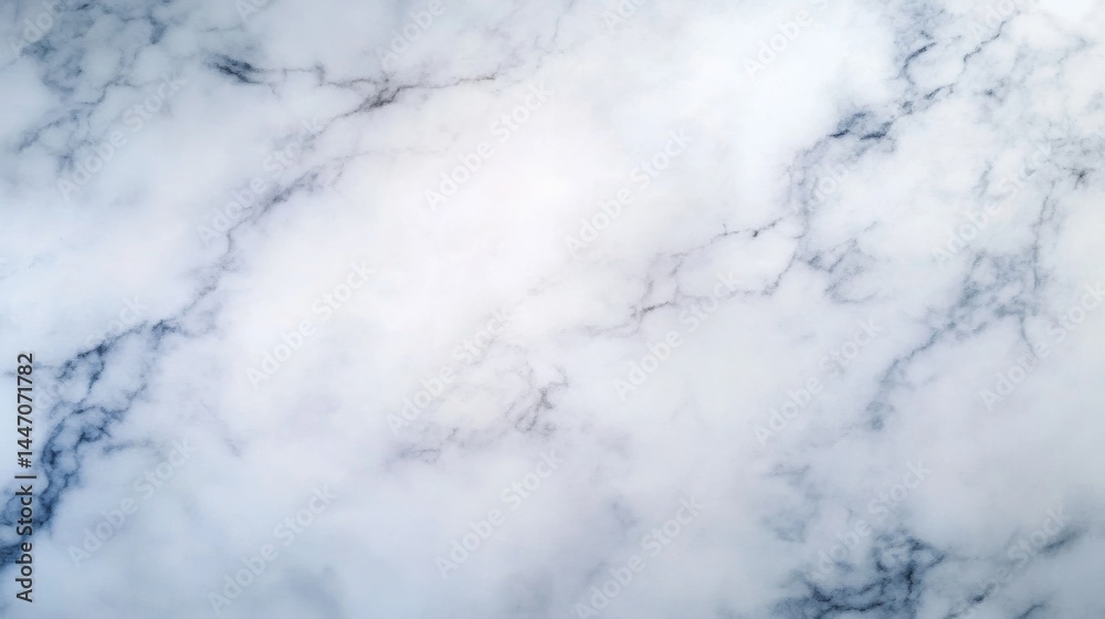 Poster Smooth white marble with delicate gray veining creates a sophisticated background, offering an elegant foundation for various design uses and compositions