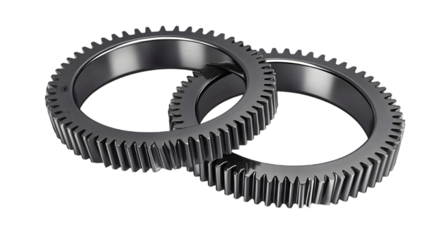 Interlocking Metal Gears Illustration
