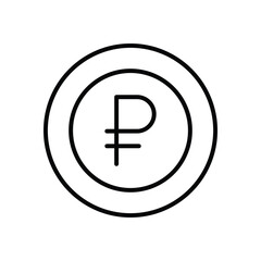 Ruble Currency icon vector stock illustration