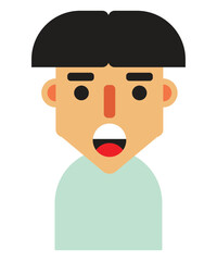 Flat Top Hair Male Vector Avatar
