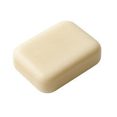 The pure and simple elegance of a smooth, solid bar of off-white soap with rounded corners, ready for use.