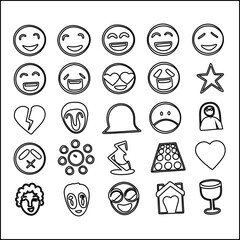 Fototapeta premium This black vector set features food icons and web design symbols as a useful illustration