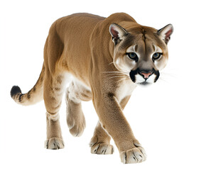 Young lion cub Panthera leo, an 8-month-old feline mammal