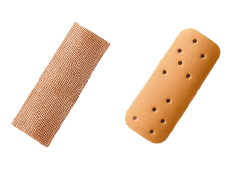 Isolated Beige And Light Brown Adhesive Bandages Top View Illustration