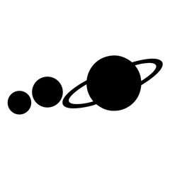 Black and White Graphic of Planet Formation or Solar System Illustration