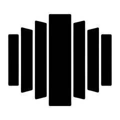 Abstract Silhouette of Rectangular Columns Creating a Sense of Depth and Volume