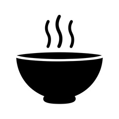 Silhouette of a steaming bowl, ideal for food or beverage concepts