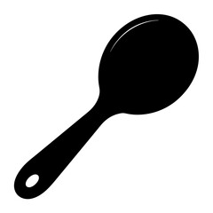 Simple monochrome silhouette of a large serving spoon for the kitchen