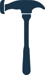 Navy Blue Silhouette of a Claw Hammer Tool Icon