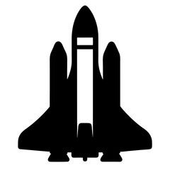 Obraz premium Silhouette of a majestic space shuttle ready for launch into orbit