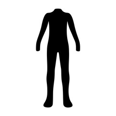 Silhouette of a figure wearing a full body suit or uniform clothing