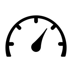 Black speedometer vector graphic illustration on white background, speed indicator