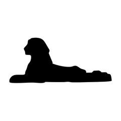 Silhouette of the Great Sphinx of Giza, Ancient Egypt, in solid black